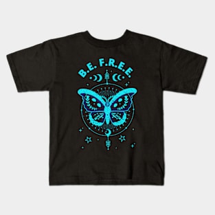 Blue Butterfly - Be Free Kids T-Shirt